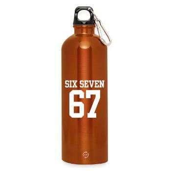 Keep Calm Six Seven Meme Viral Humor Apparel - Water Bottle with carabiner 750 ml - burnt orange - Front