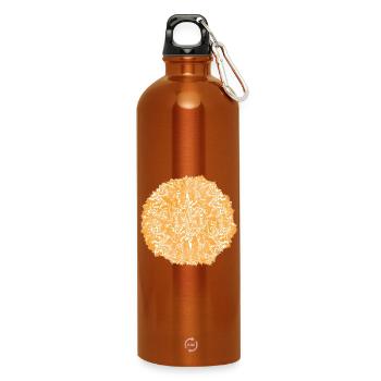 Orangene Tie-Dye Kreismuster - Trinkflasche mit Karabiner 750 ml - Orange - Vorne