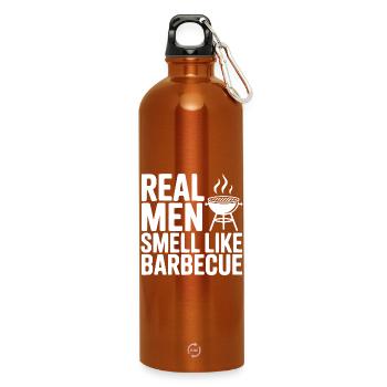 Real Men Smell Like Barbecue - Water Bottle with carabiner 750 ml - burnt orange - Front