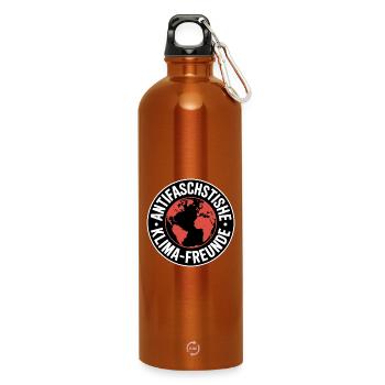 Antifascist Climate Friends - Against the Right - Water Bottle with carabiner 750 ml - burnt orange - Front