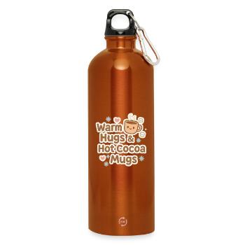 Warme Umarmungen Kakao Becher - Trinkflasche mit Karabiner 750 ml - Orange - Vorne