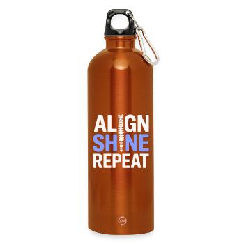 Chiropraktiker Aligned Shine Repeat Professional DC - Trinkflasche mit Karabiner 750 ml - Orange - Vorne