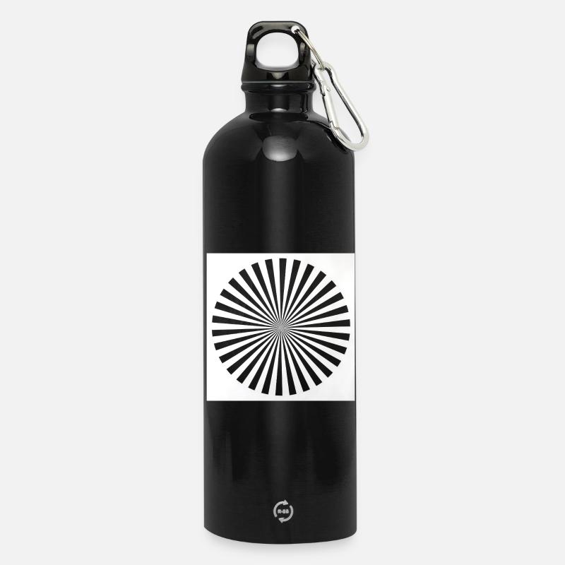 Radiale Optische Täuschung - Trinkflasche mit Karabiner 750 ml - Schwarz