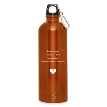 Les roses sont rouges – Humour noir pour la Saint-Valentin - Gourde en inox avec mousqueton 750 ml - orange - Devant
