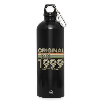 Original 1999 Edition — Legendary Hits - Water Bottle with carabiner 750 ml - black - Front