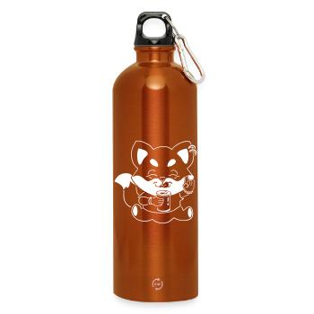 Metal-Fuchs mit Dose - Trinkflasche mit Karabiner 750 ml - Orange - Vorne