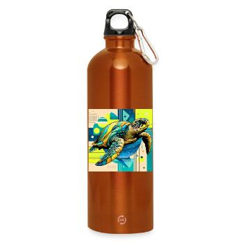 Schildkröte - Trinkflasche mit Karabiner 750 ml - Orange - Vorne