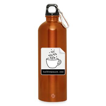 Kaffeepause.exe - IT Programmieren Informatik Code - Trinkflasche mit Karabiner 750 ml - Orange - Vorne