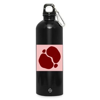 Rote Organische Formen Design - Trinkflasche mit Karabiner 750 ml - Schwarz - Vorne