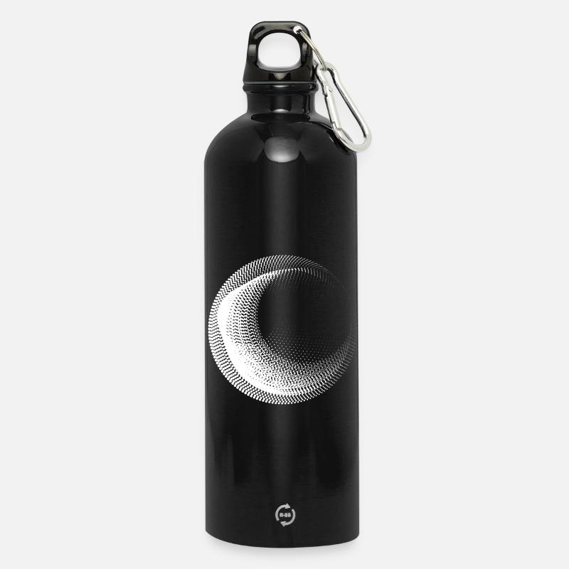 sirkler prikker design - METALLIC drikkeflaske med karabinkrok 750 ml - svart