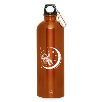 Astronaut Mondsichel Schaukel Universum - Trinkflasche mit Karabiner 750 ml - Orange - Vorne