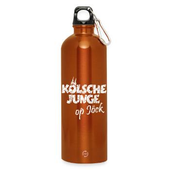 Kölsche Junge Op Jöck Kölsch Köln - Trinkflasche mit Karabiner 750 ml - Orange - Vorne