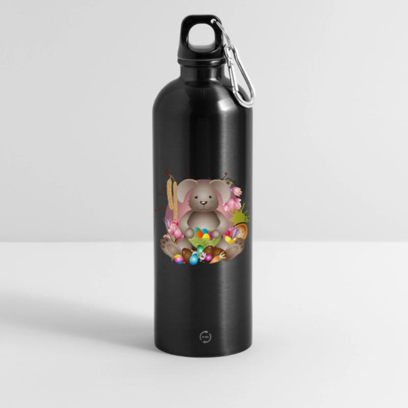 small Easter with Easter nest full of Easter eggs Water Bottle with carabiner 750 ml
