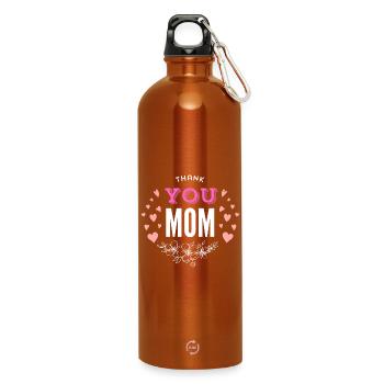 Danke Mama, Muttertag - Trinkflasche mit Karabiner 750 ml - Orange - Vorne