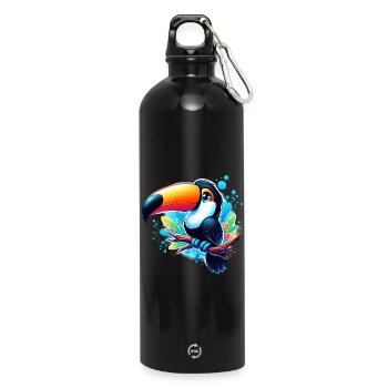 Tukan - Trinkflasche mit Karabiner 750 ml - Schwarz - Vorne