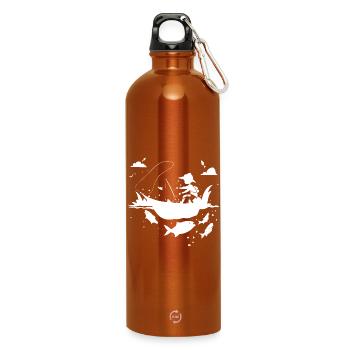 Look de bande dessinée de pêche - Gourde en inox avec mousqueton 750 ml - orange - Devant