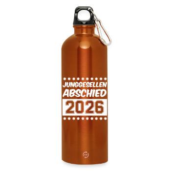 Enterrement de vie de jeune fille 2026 - Gourde en inox avec mousqueton 750 ml - orange - Devant