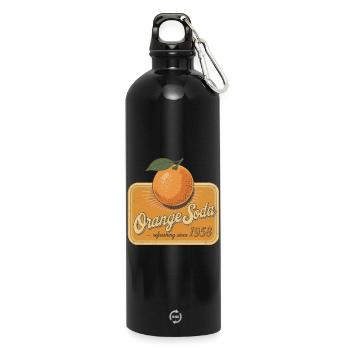 Retro Orange Soda – Since 1958 - Water Bottle with carabiner 750 ml - black - Front