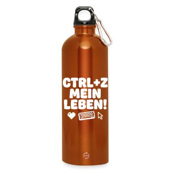 Ctrl Z Mein Leben Tech-Humor - Trinkflasche mit Karabiner 750 ml - Orange - Vorne