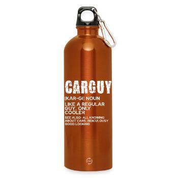 CarGuy Distressed Typography - Water Bottle with carabiner 750 ml - burnt orange - Front