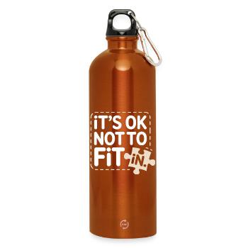 C’est normal de ne pas s’intégrer à la motivation de l’individualité - Gourde en inox avec mousqueton 750 ml - orange - Devant