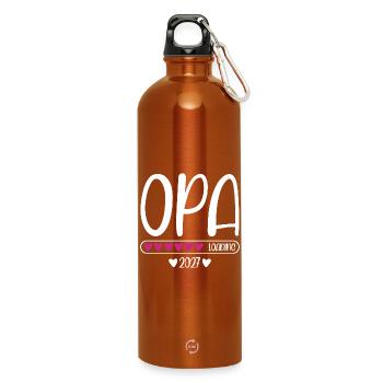 Grand-père 2027 chargeant avec barre de chargement en cœur - Gourde en inox avec mousqueton 750 ml - orange - Devant