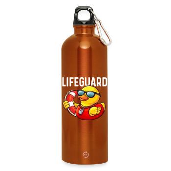 Lifeguard Rubber Duck Duck Lover Duckie - Water Bottle with carabiner 750 ml - burnt orange - Front