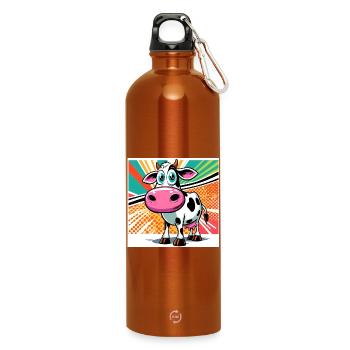 cow - Water Bottle with carabiner 750 ml - burnt orange - Front