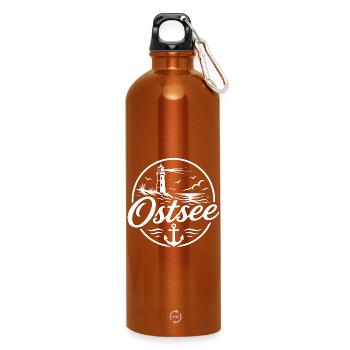 Mer Baltique - Gourde en inox avec mousqueton 750 ml - orange - Devant