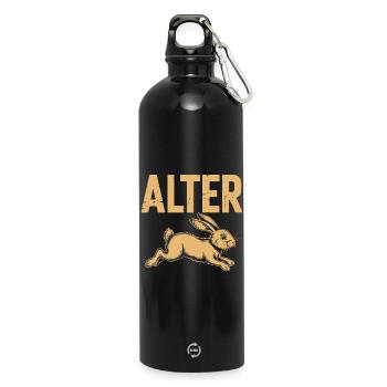  Alter Lustiger Hase Spruch Oster Motiv Für - Trinkflasche mit Karabiner 750 ml - Schwarz - Vorne