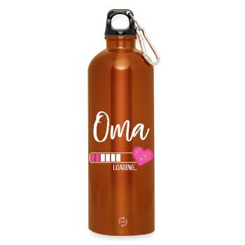 Oma Loading Herz Enkelin Mädchen Werdende Oma - Trinkflasche mit Karabiner 750 ml - Orange - Vorne