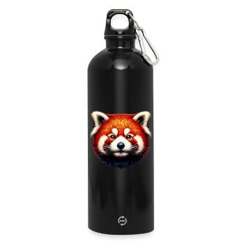 Kleiner Panda - Trinkflasche mit Karabiner 750 ml - Schwarz - Vorne