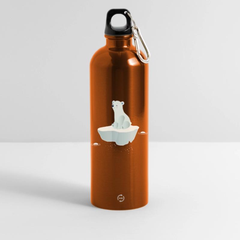 Träumender Eisbär auf einer Eisscholle Trinkflasche mit Karabiner 750 ml