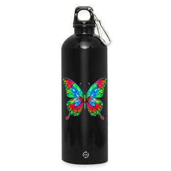 Butterfly - Water Bottle with carabiner 750 ml - black - Front