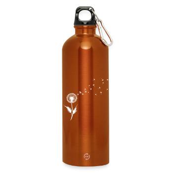 Löwenzahn Samen Silhouette - Trinkflasche mit Karabiner 750 ml - Orange - Vorne