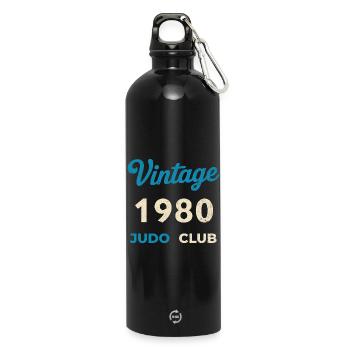 Cadeau vintage de l’année de naissance rétro du Judo Club des années 1980 - Gourde en inox avec mousqueton 750 ml - noir - Devant