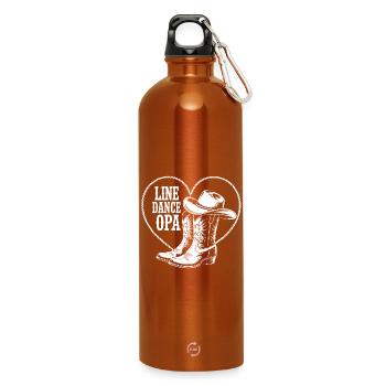 Line Dance Grandpa Cowboy Boots Heart - Water Bottle with carabiner 750 ml - burnt orange - Front