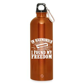 Harmonica Musican Found My Freedom Harmonica - Water Bottle with carabiner 750 ml - burnt orange - Front