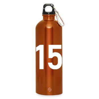 15. 15 ANS. 15e ANNIVERSAIRE. ANNIVERSAIRE 15 ANS. - Gourde en inox avec mousqueton 750 ml - orange - Devant
