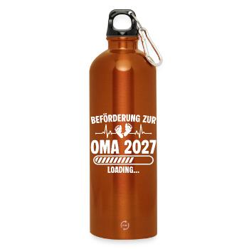 Annonce de la grossesse de la future grand-mère 2027 - Gourde en inox avec mousqueton 750 ml - orange - Devant