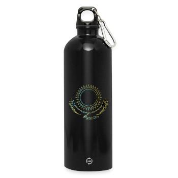 Kazakhstan Adler noble - Water Bottle with carabiner 750 ml - black - Front