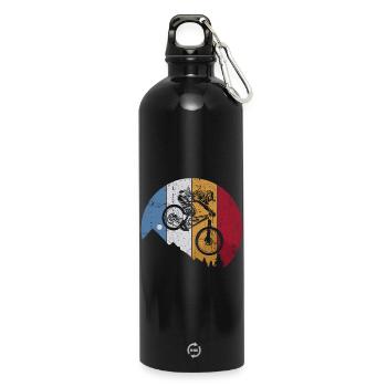 Dual MTB Silhouette Across Stripes - Water Bottle with carabiner 750 ml - black - Front