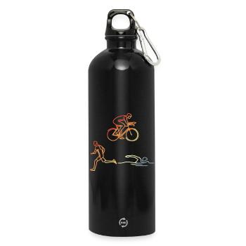 Vintage Triathlete - Water Bottle with carabiner 750 ml - black - Front