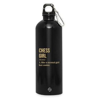 échecs - Gourde en inox avec mousqueton 750 ml - noir - Devant