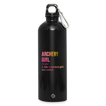 Archery - Water Bottle with carabiner 750 ml - black - Front