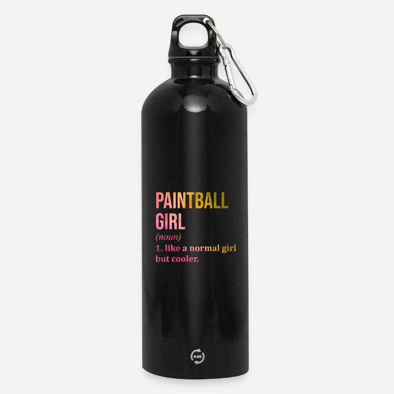 Paintball - Trinkflasche mit Karabiner 750 ml - Schwarz
