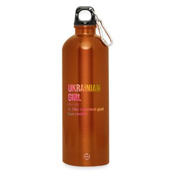 Ukraine - Water Bottle with carabiner 750 ml - burnt orange - Front