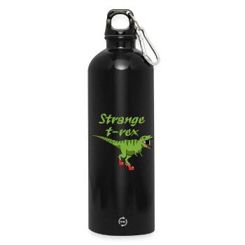 Seltsamer Tyrannosaurus Rex - Trinkflasche mit Karabiner 750 ml - Schwarz - Vorne