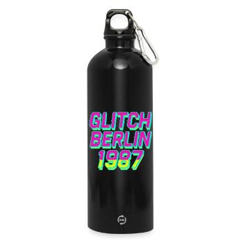 Glitch Berlin 1987 - Trinkflasche mit Karabiner 750 ml - Schwarz - Vorne