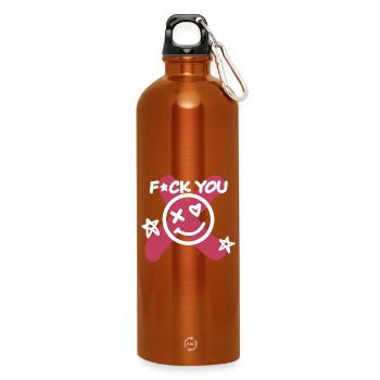 Va te faire foutre! - Gourde en inox avec mousqueton 750 ml - orange - Devant